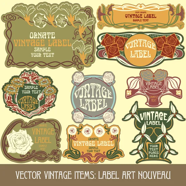 Etiqueta art nouveau — Vetor de Stock