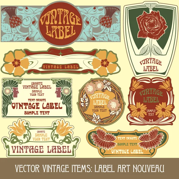 Label art nouveau — Stockvector