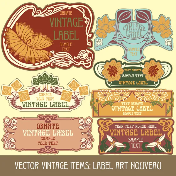 Label art nouveau — Image vectorielle