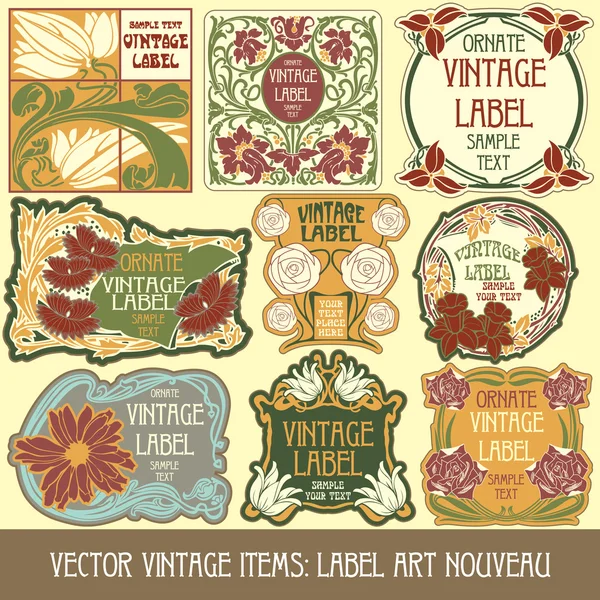 Label art nouveau — Stockvector