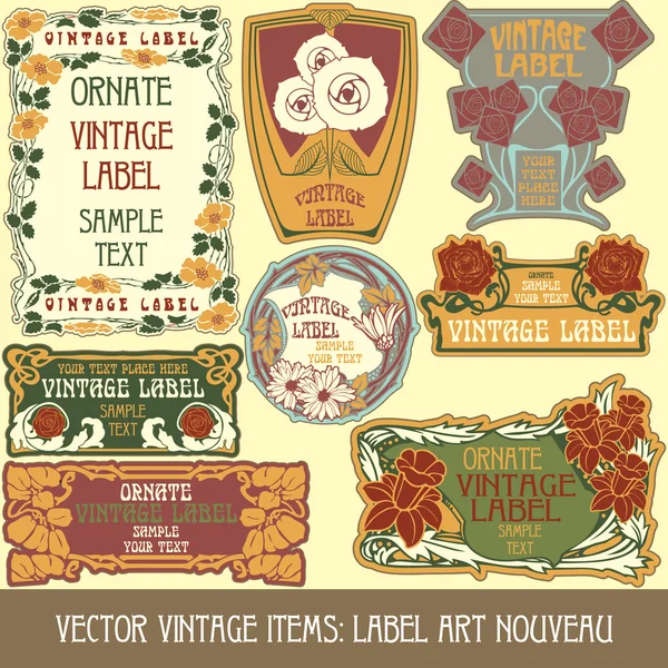 Label art nouveau — Stock Vector