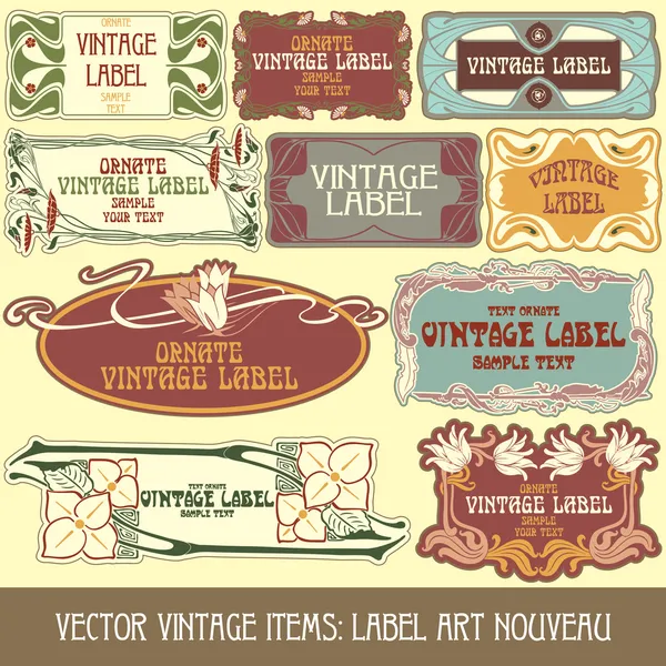 Label art nouveau — Stock Vector