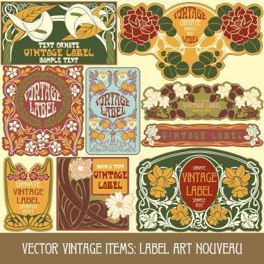 Label art nouveau clipart