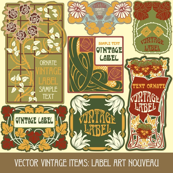 Label art nouveau — Stockvector