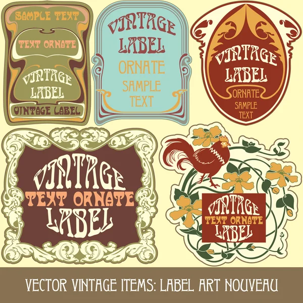 Label art nouveau — Stockvector