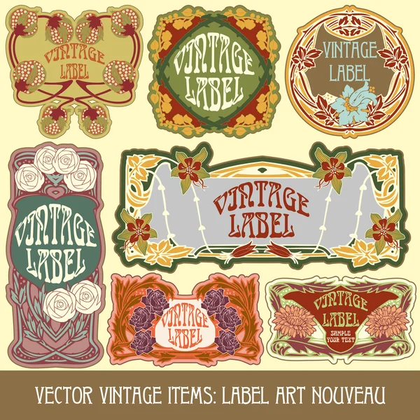 Label art nouveau — Stockvector