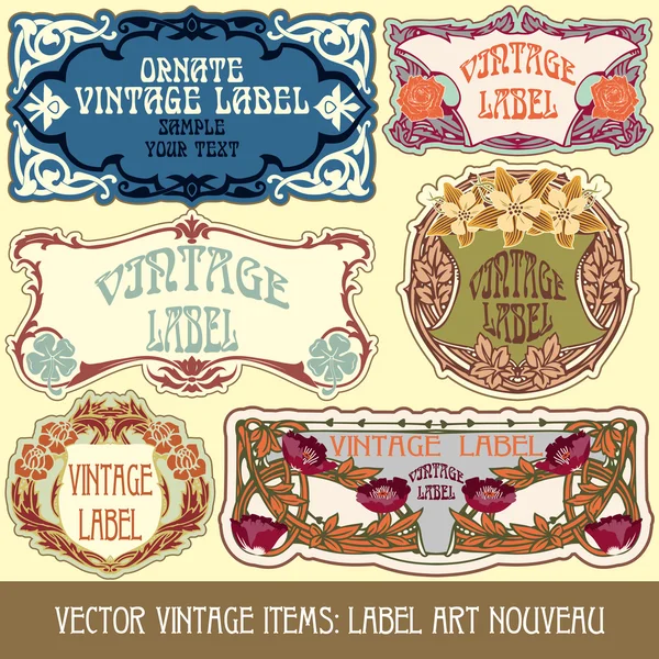 Label art nouveau — Stockvector