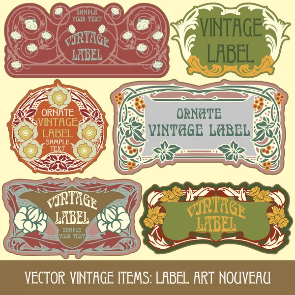 Label art nouveau — Stock Vector