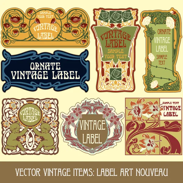 Label art nouveau — Stockvector