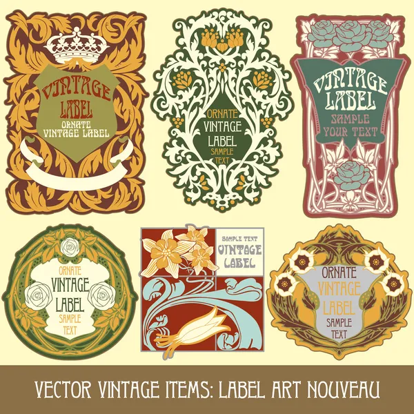 Etiqueta art nouveau — Vetor de Stock