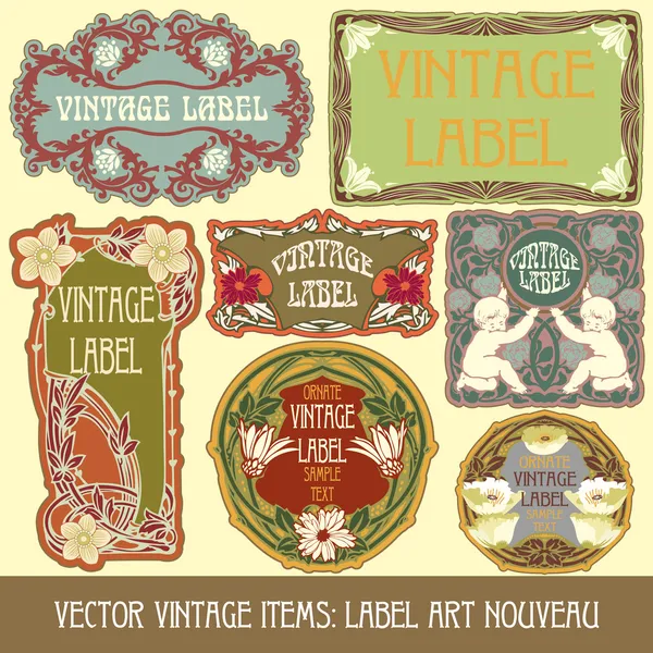 Label art nouveau — Stockvector