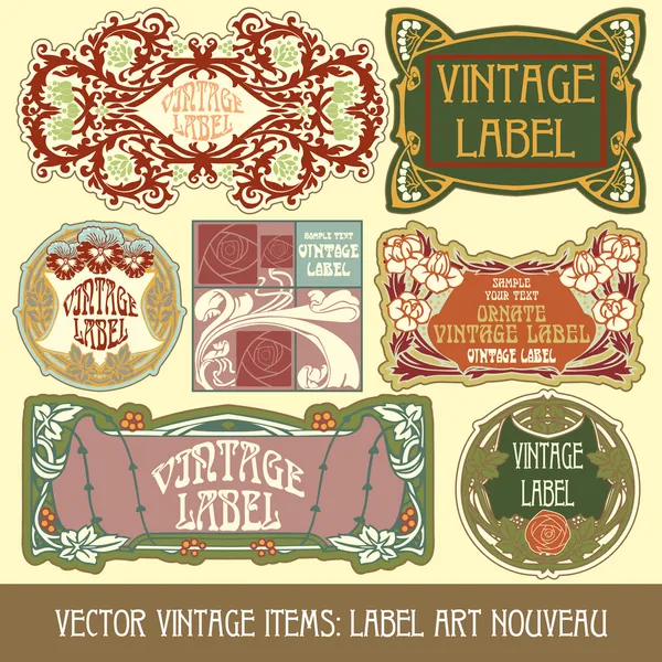 Label art nouveau — Stockvector