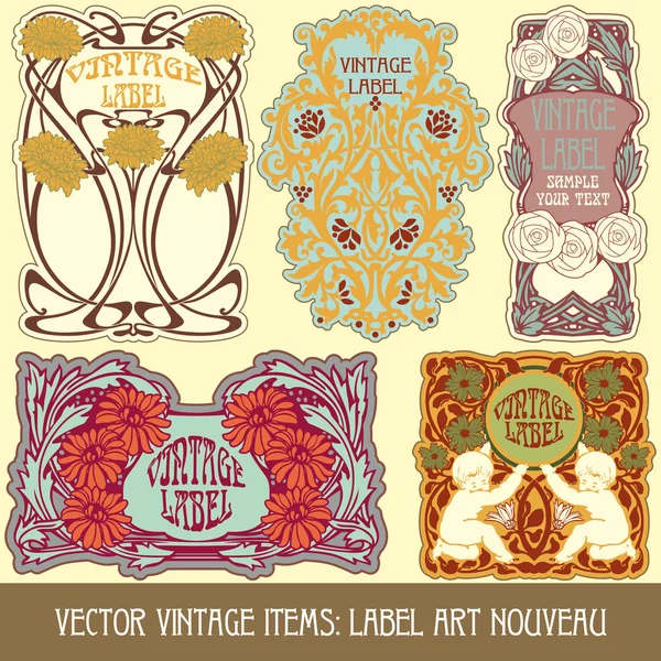 Label art nouveau — Stockvector