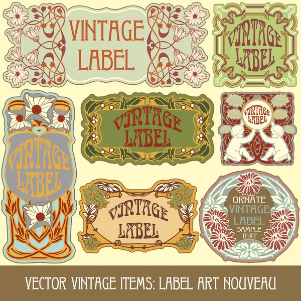 Etiket art nouveau — Stok Vektör