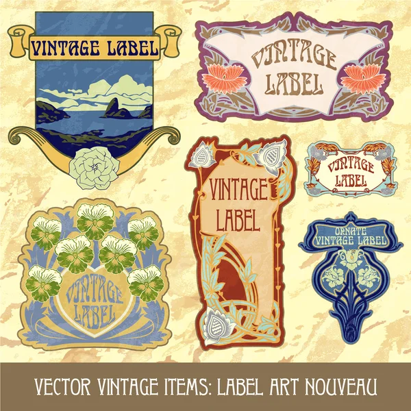 Etiket art nouveau — Stok Vektör