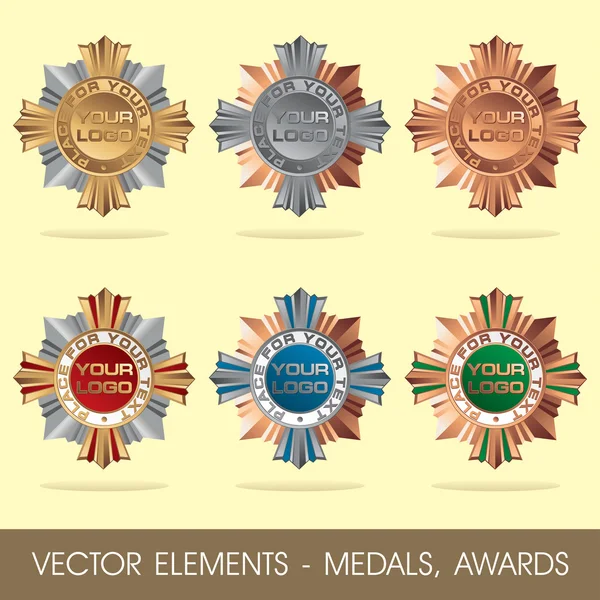 Elemente vectoriale - medalii, premii — Vector de stoc