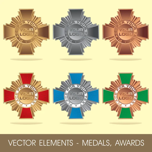 Éléments vectoriels - médailles, récompenses — Image vectorielle