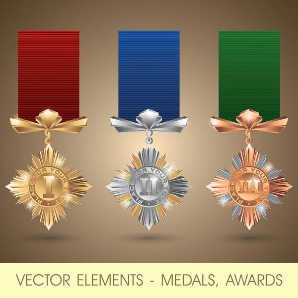 Elemente vectoriale - medalii, premii — Vector de stoc