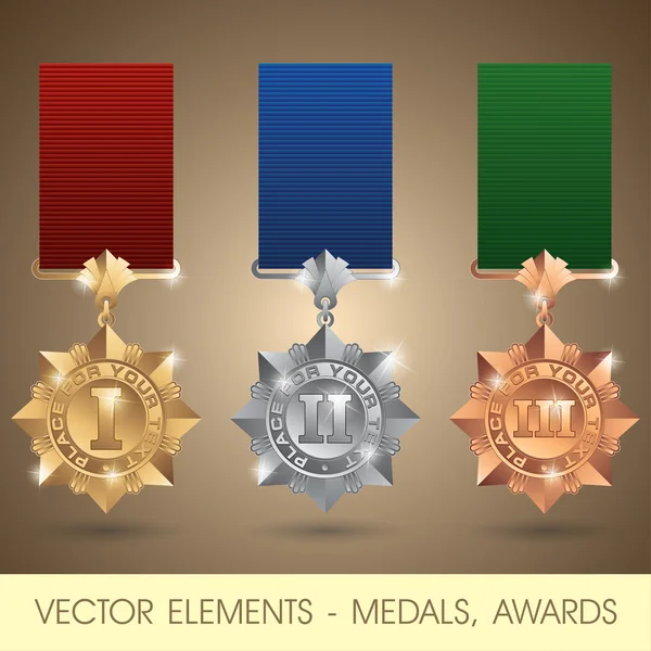 Elementos vetoriais - medalhas, prêmios — Vetor de Stock
