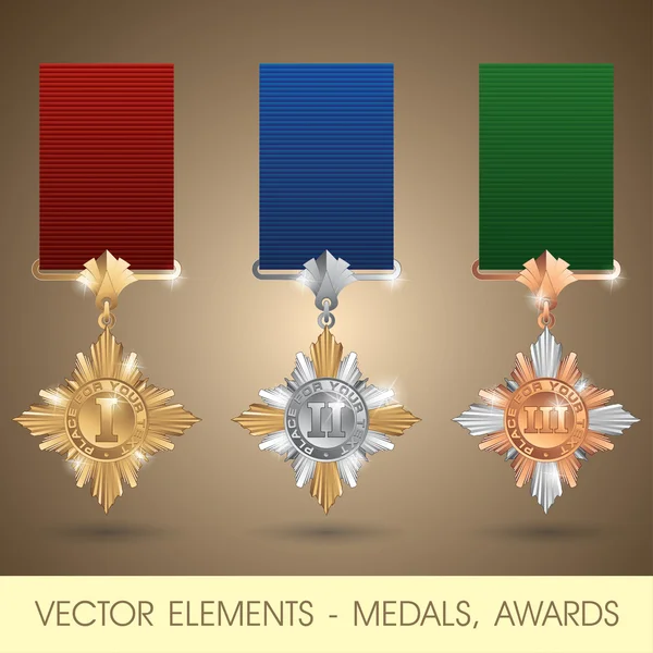 Vektorelement - medaljer, utmärkelser — Stock vektor