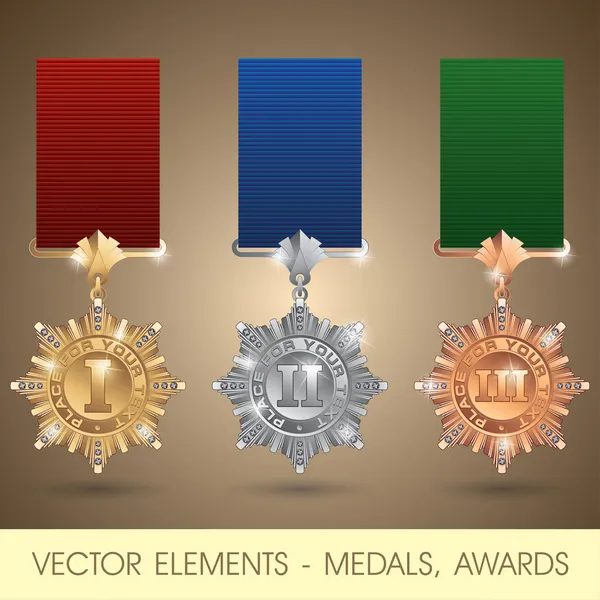 ベクトルの要素 - メダル、表彰 — ストックベクタ