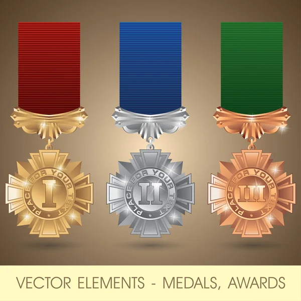 Elemente vectoriale - medalii, premii — Vector de stoc