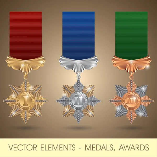 Vektorelement - medaljer, utmärkelser — Stock vektor