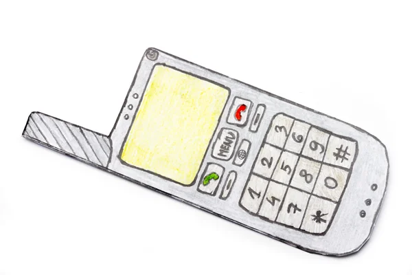 Чертеж мобильного телефона — стоковое фото