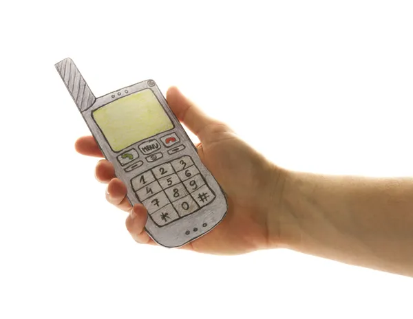 Hand med mobiltelefon — Stockfoto