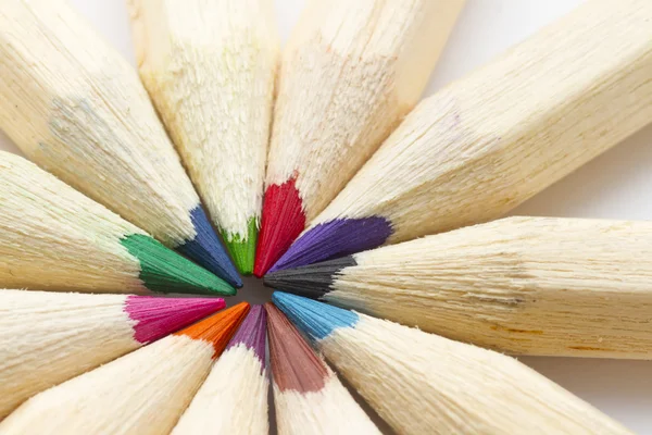 Macro de lápis de cor em círculo — Fotografia de Stock