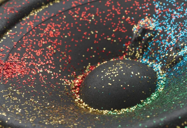 Glitter on loudspeaker — Stock Photo, Image