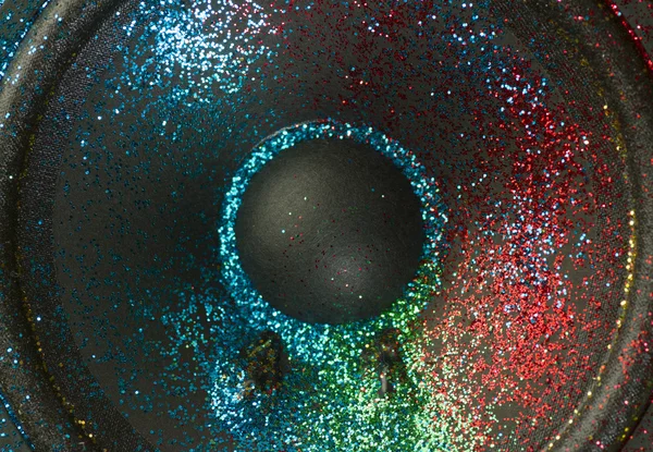 Glitter on speaker — Stock Photo, Image