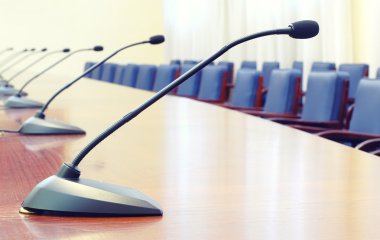 boş konferans salonu, konferans konsepti başladı