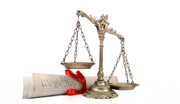 United States of America Constitution and Scales of Justice — Stock Photo, Image