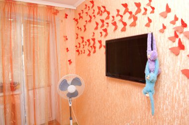tv ile yatak odası iç