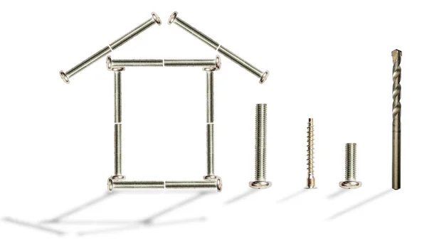 Design of the house constructed of bolts — Stock Photo, Image