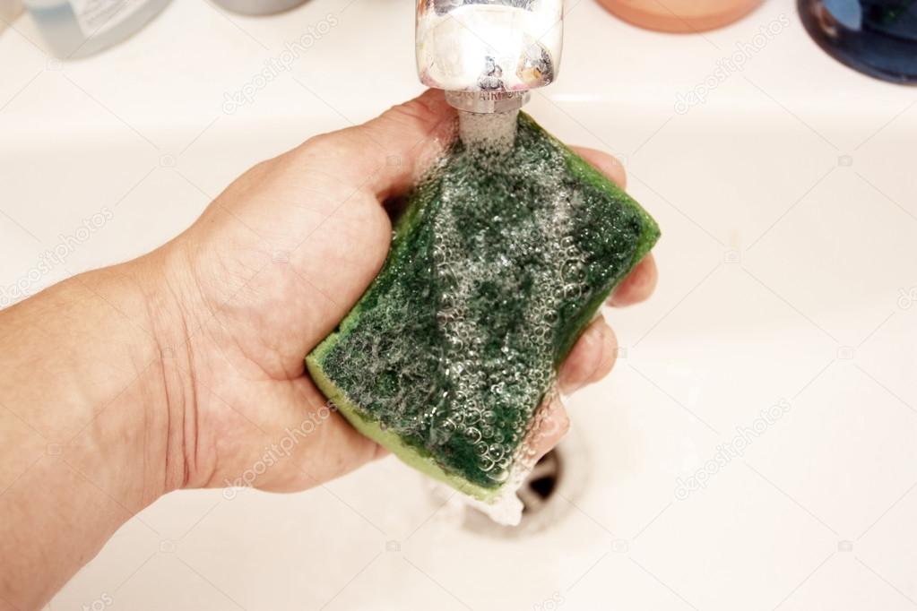 The process of soaking the sponge
