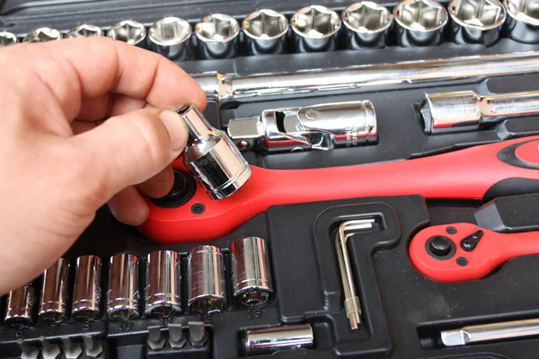 Zestaw narzędzi dla mechanika samochodu — Zdjęcie stockowe
