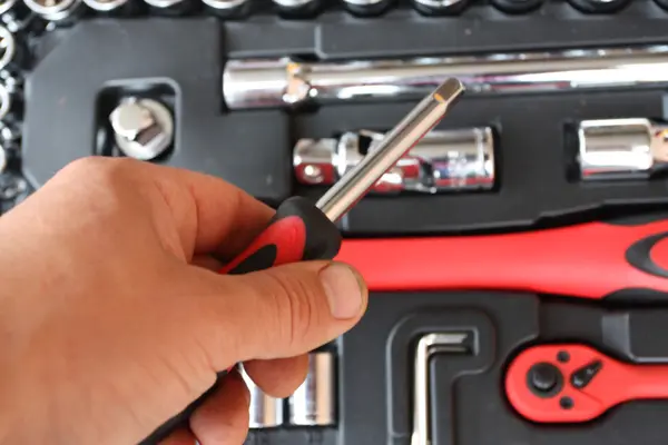 Værktøjskasse til mekaniker af en bil - Stock-foto
