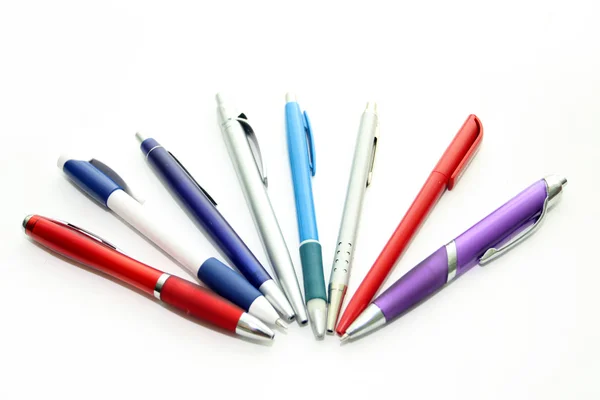 Set of multicolored office pens — Stock Photo, Image