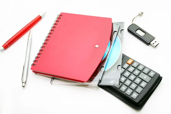 Office accessories and compact disks — Stock Photo, Image