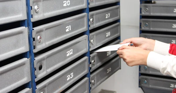 Conjunto das caixas de correio numeradas — Fotografia de Stock