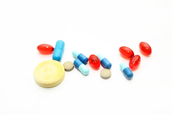 Différentes préparations pharmacologiques - comprimés et pilules — Photo