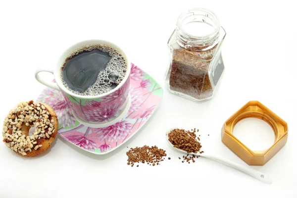 Утренний кофе с печеньем — стоковое фото