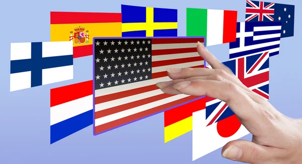 Vlaggen van verschillende landen van de wereld — Stockfoto