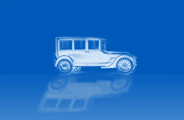 Silhouette of an old classic car — Stock Photo, Image