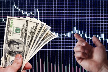 Doları notlarda el ve yönergeler diğer yandan zamanlama