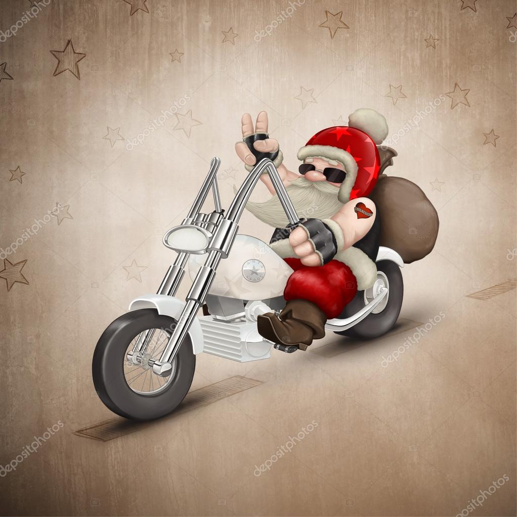 Papai noel motocicleta Stockfotos, lizenzfreie Papai noel motocicleta  Bilder