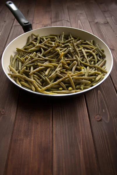 Bean pods with parsley — Stock Photo, Image