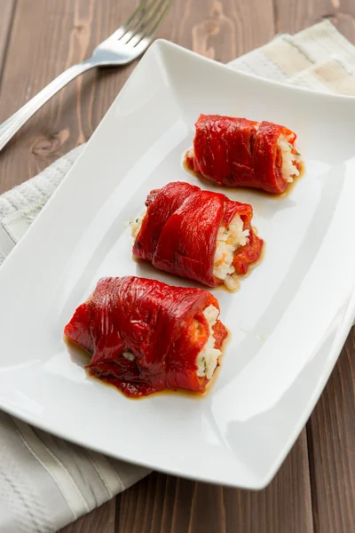 Roulada de capsicum e arroz — Fotografia de Stock